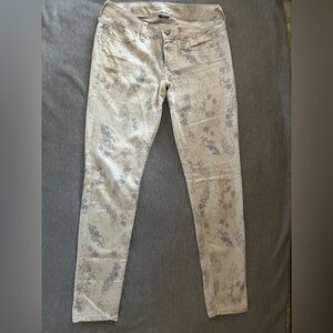 American Eagle - Printed Cream, Purple, Blue and Gray Women Jeans
